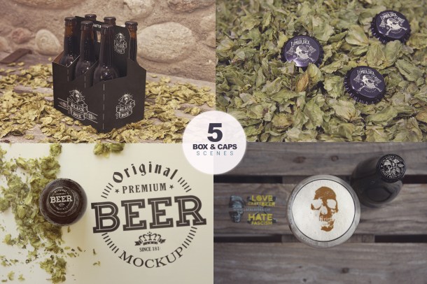 4 Essential Beer Mockups (2340x1450)